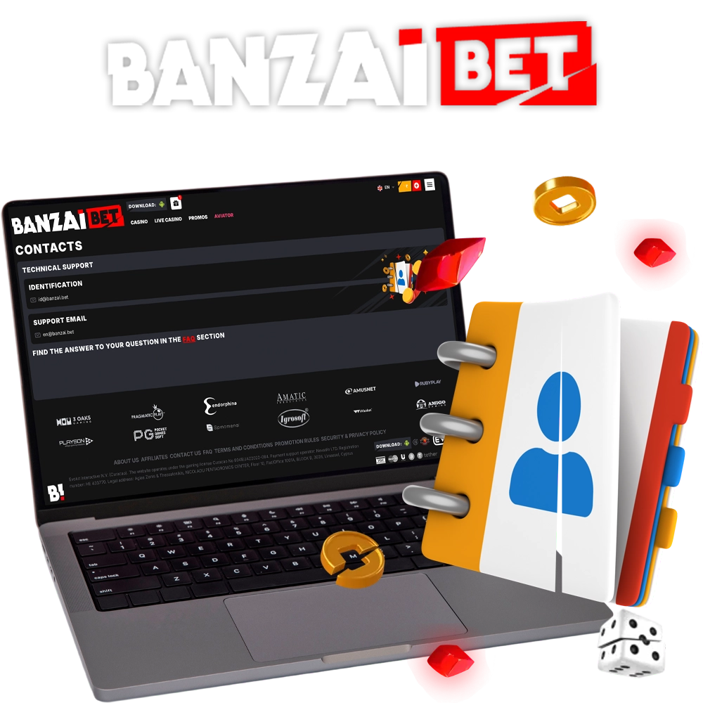 Use any method of contacting the administration of Banzai Bet.