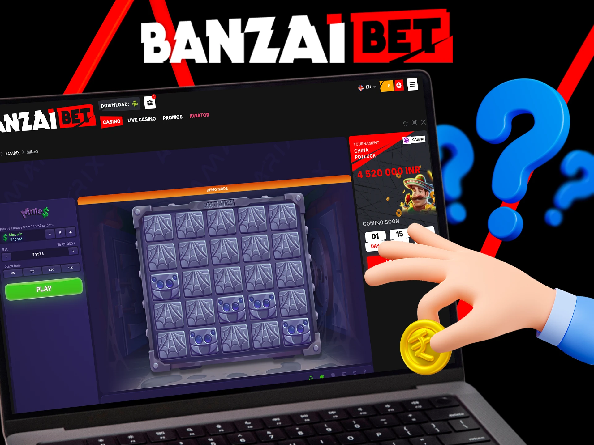 Learn how to bet at Banzai Bet Casino.